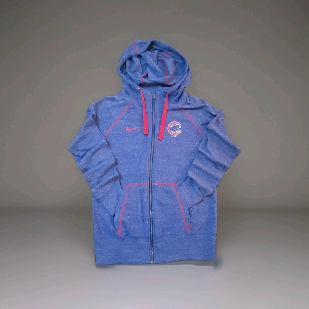 Blue Nike Zip-Up Hoodie with Logo